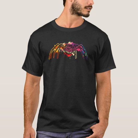 クモのジャンプカラフル動物5 Tシャツ (正面)