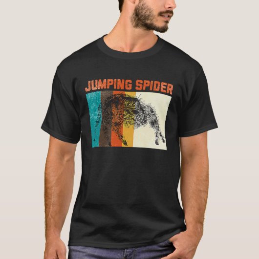 クモのジャンプ動物 Tシャツ (正面)