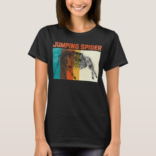 クモのジャンプ動物 Tシャツ (正面)