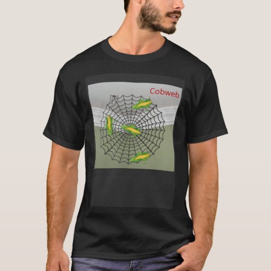 クモのノミは網のコニーでトウモロコシに切った Tシャツ (正面)