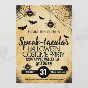 クモの化け物のようなハローウィンパーティの腕白 招待状