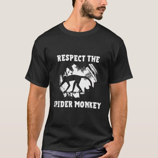 クモの子が絶滅の危機に瀕しているサルを尊敬 Tシャツ (正面)