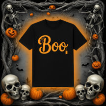 クモの巣がモチーフのハロウィン向けキュートな手描き風"Boo"デザイン