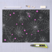 クモの巣とドットモダンブラックハロウィン 薄葉紙 (クラフト)