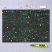 クモの巣とドットモダンブラックハロウィン 薄葉紙 (クラフト)