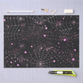 クモの巣とドットモダンブラックハロウィン 薄葉紙 (クラフト)