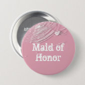 クモの巣とホワイトスパイダーズメイド・オブ・オーナー(花嫁付き添い人) 缶バッジ (正面&裏面)