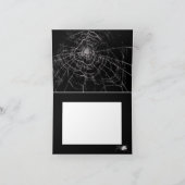 クモの巣と白いクモありがとうノートカード サンキューカード (内部)