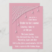 クモの巣と白いクモのブライダルシャワーへの招待 招待状 (正面/裏面)