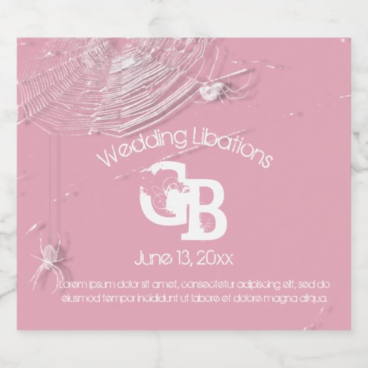 クモの巣と白いクモの性欲 リキュールボトルラベル (シングルラベル)