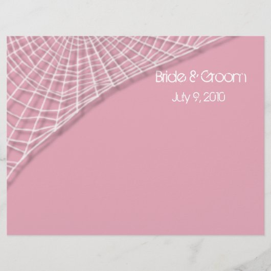 クモの巣と白いクモの折り畳み結婚式 プログラム (正面)