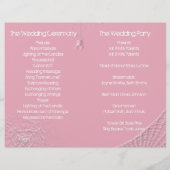 クモの巣と白いクモの折り畳み結婚式 プログラム (裏面)