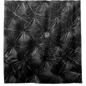 クモの巣のついたパッド入りベルベット シャワーカーテン (正面)