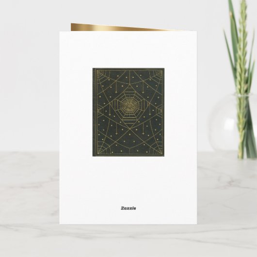 クモの巣のクモと星は黒と金ゴールド カード (裏面)