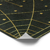 クモの巣のクモと星黒と金ゴールド ポスター (角)