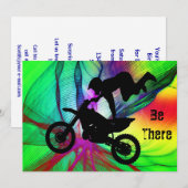 クモの巣のモサイケデリックトクロス 招待状 (正面/裏面)