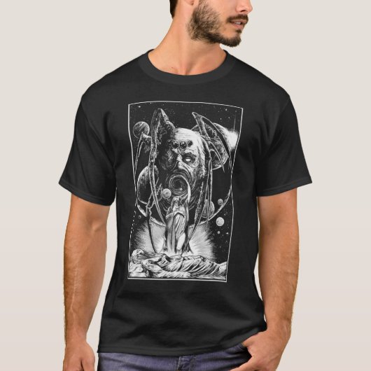 クモの巣の中の蜘蛛 Tシャツ (正面)