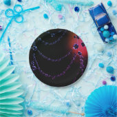 クモの巣の宝石ブラックパープルピンク ペーパープレート (パーティー)