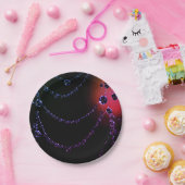 クモの巣の宝石ブラックパープルピンク ペーパープレート (パーティー)