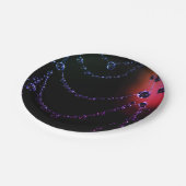 クモの巣の宝石ブラックパープルピンク ペーパープレート (アングル)