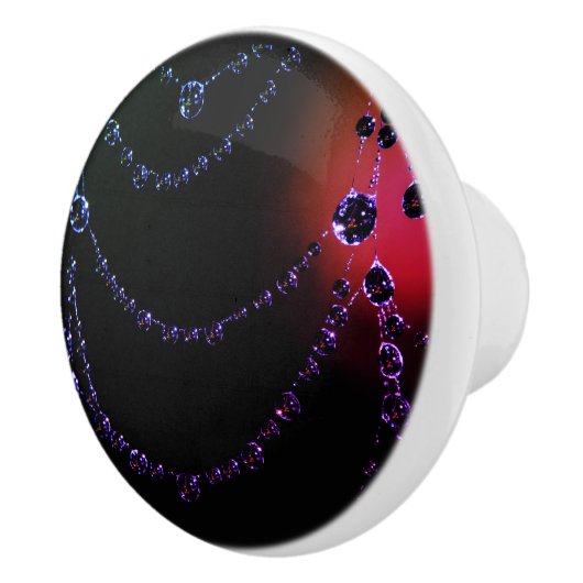 クモの巣の宝石ブラックピンクパープルセラミックノブ セラミックノブ (右)