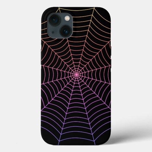 クモの巣の黒い紫のオレンジのハロウィンパターン Case-Mate iPhoneケース (裏面)