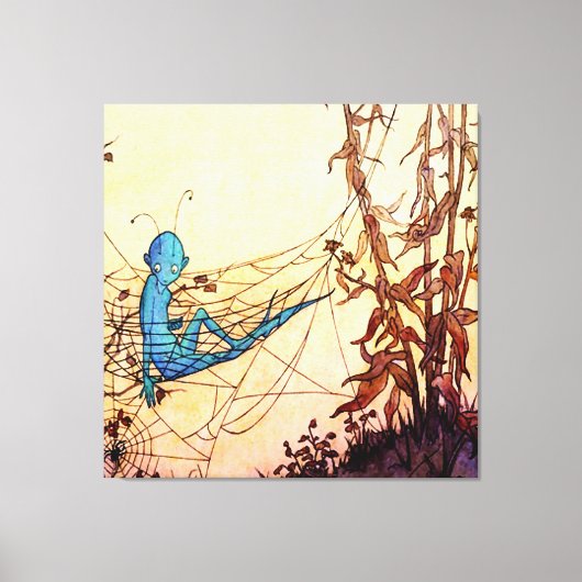 「クモの巣は妖精のハンモックだ」マルジョリー・ミラー キャンバスプリント (正面)