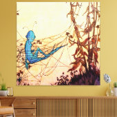 「クモの巣は妖精のハンモックだ」マルジョリー・ミラー キャンバスプリント (インサイチュ (リビング))