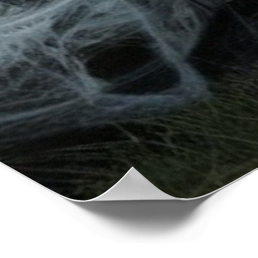 クモの巣を持つ不気味なハロウィーンジャック – o' – ランタン ポスター (角)