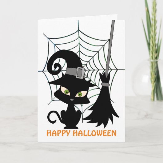 クモの巣を掃除, 5" x 7" 折りたたみ カード (正面)