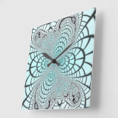 クモの巣フラクタル スクエア壁時計 (傾斜)