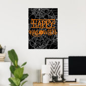 クモの巣三日月ハロウィンコスチュームパーティー ポスター (ホームオフィス)
