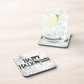 クモの巣及びハッピーハローウィン不気味文字 コースター (右側)