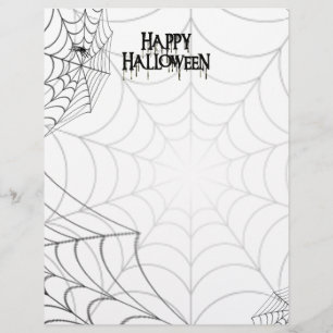 クモの巣及びハッピーハローウィン不気味文字 チラシ