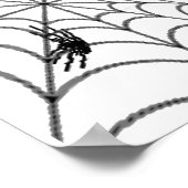 クモの巣及びハッピーハローウィン不気味文字 ポスター (角)