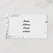 クモの巣及びハッピーハローウィン不気味文字 名刺 (裏面)