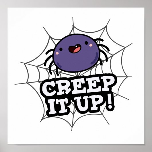 クモの巣穴おもしろいに前向き這い上がる ポスター (正面)