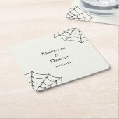 クモの巣(黒と白のゴシック結婚) スクエアペーパーコースター (アングル)