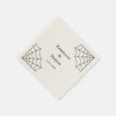 クモの巣(黒と白のゴシック結婚) スタンダードカクテルナプキン (角)