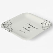 クモの巣(黒と白のゴシック結婚) ペーパープレート (傾斜あり)