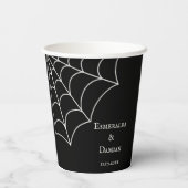 クモの巣(黒と白のゴシック結婚) 紙コップ (裏面)