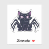 クモの足とハートの目をした不気味でかわいい猫 クラシック シール (シート)