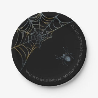 クモをテ不気味ーマにしたハロウィーン ペーパープレート