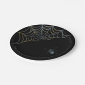 クモをテ不気味ーマにしたハロウィーン ペーパープレート (アングル)