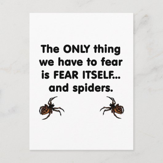 クモを恐れる ポストカード (正面)