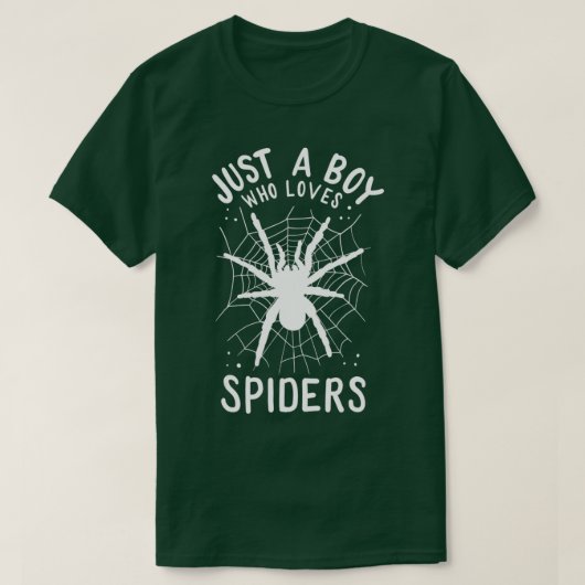 クモを愛する少年に過ぎないクモ Tシャツ (デザイン正面)