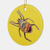 クモカラフルのクモの花 セラミックオーナメント (左)