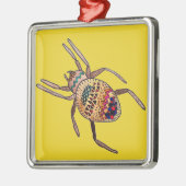 クモカラフルのクモの花 メタルオーナメント (左)