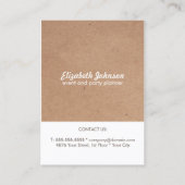 クモダンラエレガントフト紙フローライベントプランナー 名刺 (裏面)
