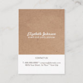 クモダンラエレガントフト紙フローライベントプランナー 名刺 (裏面)